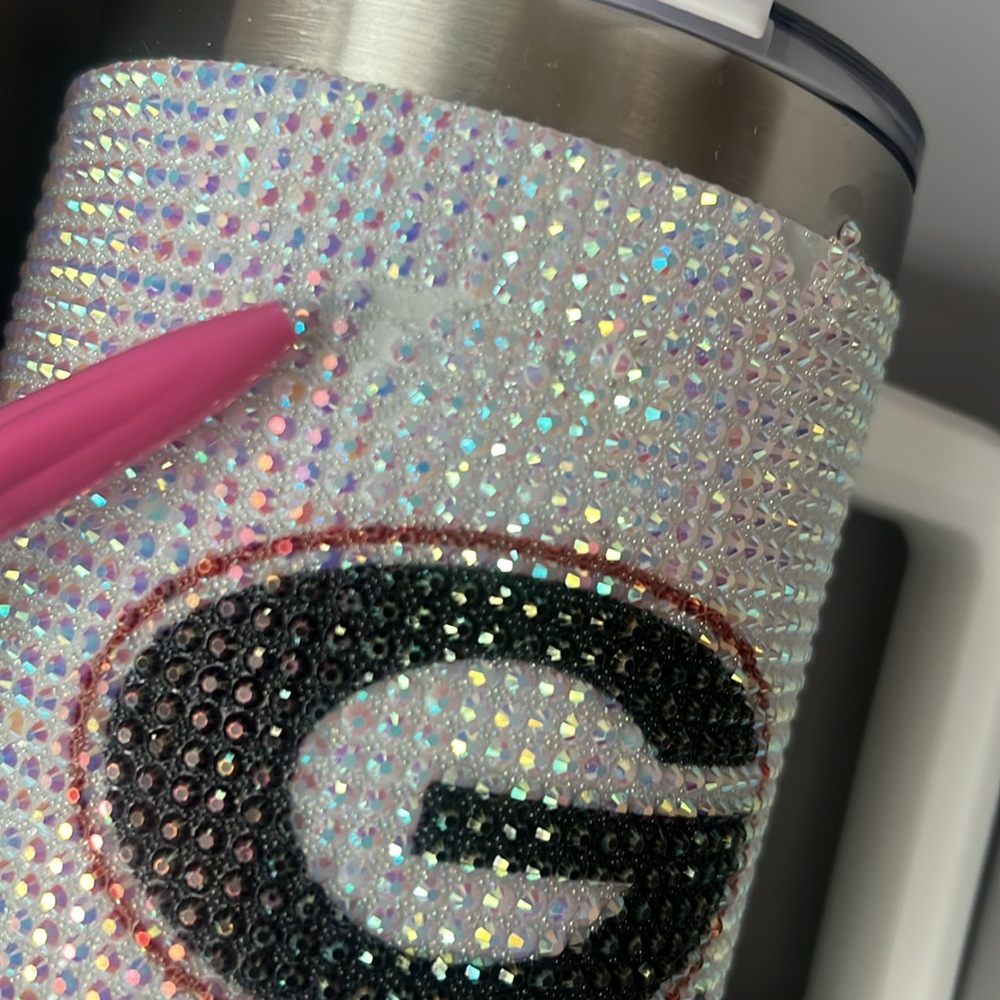 Bling Colossal 46 oz rhinestone tumbler white Georgia Bulldogs gameday cup - Picture 2 of 4